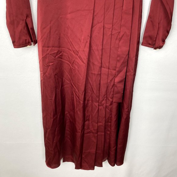 NWT Ted Baker London Neenha Long Sleeve Satin Midi Wrap Dress Red 1 - Picture 7 of 12